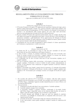 Regolamento tirocini formativi - Università degli Studi di Foggia