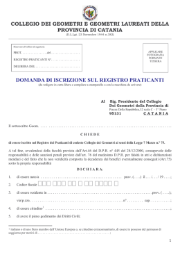 Domanda per iscrizione nel Registro dei praticanti del