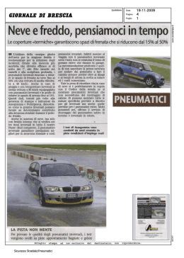 61 (PENALE DI BRESCIA - Pneumatici sotto controllo