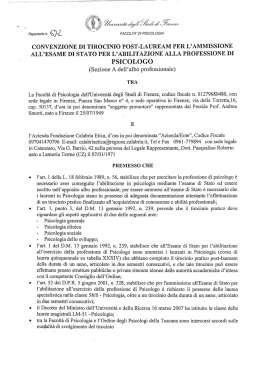 CONVENZIONE DI TIROCINIO POST