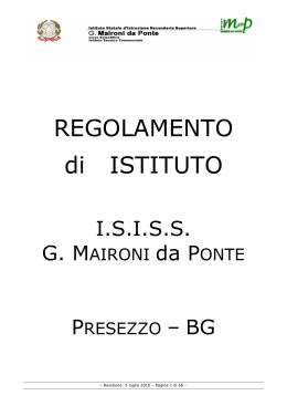 Regolamento Istituto - Giovanni Maironi da Ponte