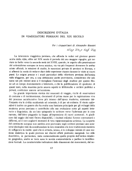 descrizioni d`italia` in viaggiatori persiani del xix secolo