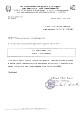 Page 1 ISTITUTO COMPRENSIVO STATALE || &ldquo;E.C. DAVILA&rdquo; Via S