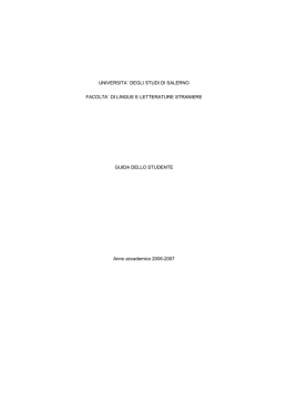 UNIVERSITA` DEGLI STUDI DI SALERNO FACOLTA` DI