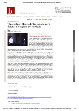 &ldquo;Raccontami Manfredi&rdquo; tra la piet&agrave; per i defunti e le ragioni del