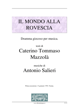 Il mondo alla rovescia - Libretti d`opera italiani