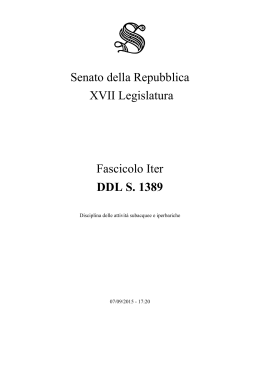 Senato della Repubblica XVII Legislatura Fascicolo Iter DDL S. 1389