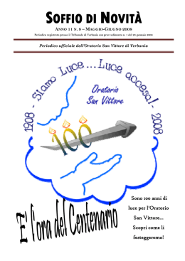 soffio di novit&agrave; - Circolo San Vittore
