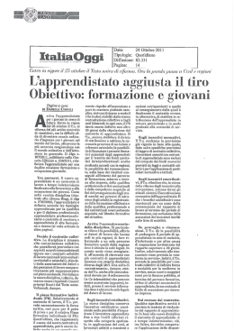 L`apprendistato aggiusta il tiro