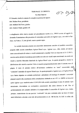 Decreto di ammissione alla procedura