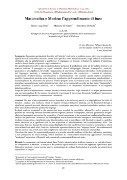 l`apprendimento di base - Matematica e Informatica