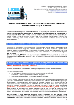 MANUALE OPERATIVO PER LA RACCOLTA FIRME PER LE LEGGI