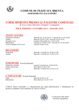 Corsi sportivi comunali - Comune di Tezze sul Brenta