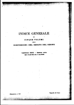 Indice dell`Attivit&agrave; Parlamentare