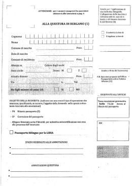 Domanda per rilascio passaporto