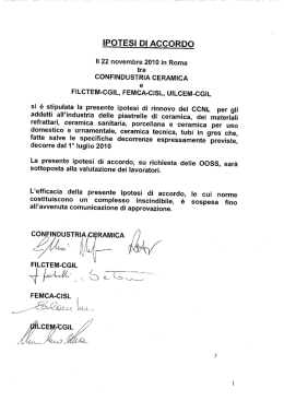 ipotesi di accordo - coordinamento rsu