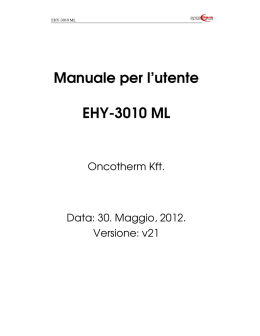 Manuale per l`utente EHY-3010 ML