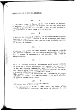 regolamento per il servizio economato