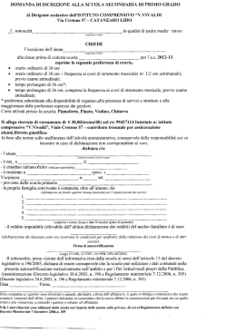 DOMANDA DI ISCRIZIONE ALLA SCUOLA SECONDARIA DI