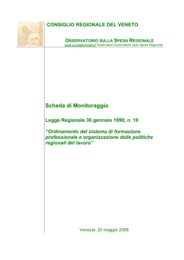 Scheda di Monitoraggio - Consiglio Regionale del Veneto