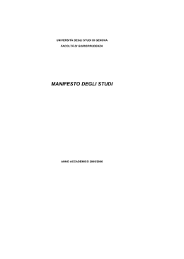 Manifesto degli Studi 2005-2006 bozza 2