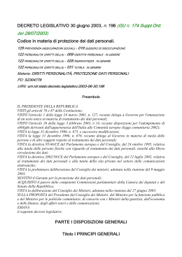 Codice PRIVACY - Sistema Piemonte
