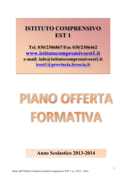 POF 2013-2014 - Istituto Comprensivo Est 1
