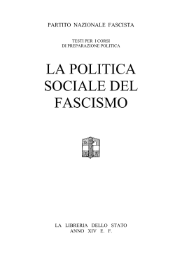 la politica sociale del fascismo