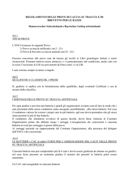 REGOLAMENTO DELLE PROVE DI CACCIA SU TRACCIA E DI