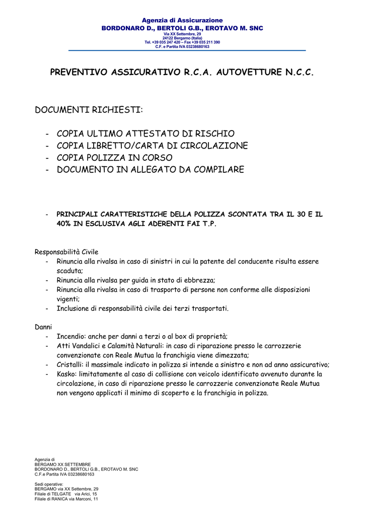 SCARICARE ATTESTATO DI RISCHIO REALE MUTUA