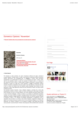 Domenico Cipriano: `Novembre` | Poesia 2.0