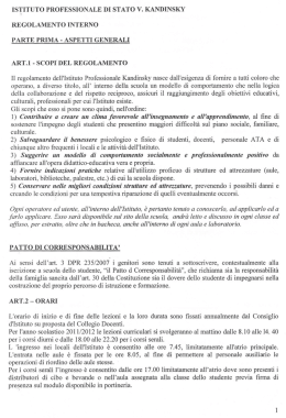 istituto professionale di stato v. kandinsky regolamento interno parte