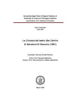 La Cronaca del teatro San Carlino - fedOA