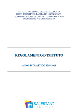 Regolamento d`istituto