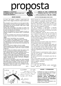 Proposta 4 GENNAIO 2009 - Parrocchia San Giorgio