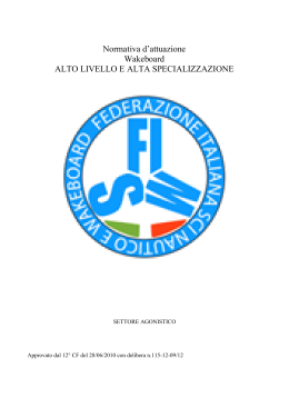 Normativa AL AS WB in vigore - Federazione Italiana Sci Nautico