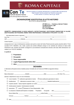 DICHIARAZIONE SOSTITUTIVA DI ATTO NOTORIO DICHIARA