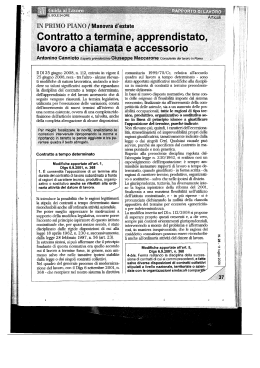 Diritto del Lavoro (parte C) - Facoltà di Scienze della Formazione