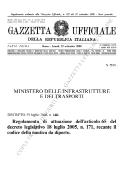 Decreto Ministeriale 29 Luglio 2008 n.146
