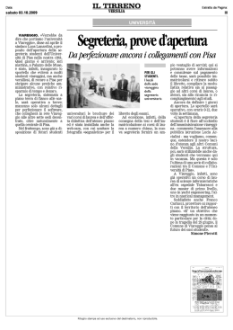 Segreteria, prove d`apertura