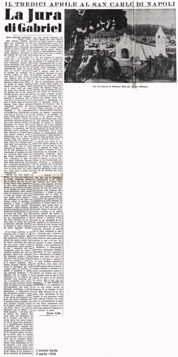 IL TREDIGI APRiLE AL SANCARL&Ograve;&Igrave;H NAPOLI
