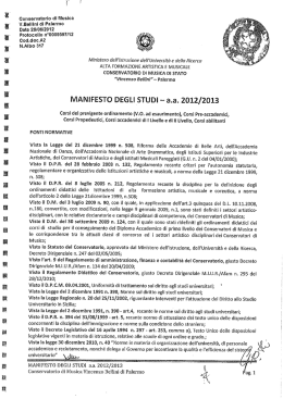 Manifesto degli studi 2012.2013