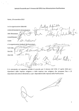 Page 1 ipotesi di acco&iuml;do pei&ldquo; ii finnovo dei &acirc;&euml;&iuml;. Area Aiimen&iuml;azione