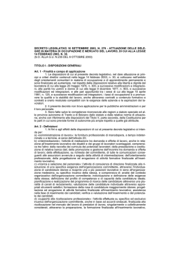 decreto legislativo 10 settembre 2003, n. 276