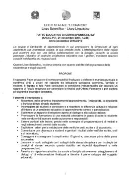 Patto educativo - LICEO SCIENTIFICO STATALE “LEONARDO”
