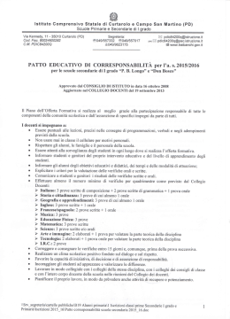 Patto Educativo di Corresponsabilit&agrave;