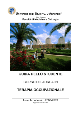 Terapia Occupazionale - Università degli Studi "G. d`Annunzio"