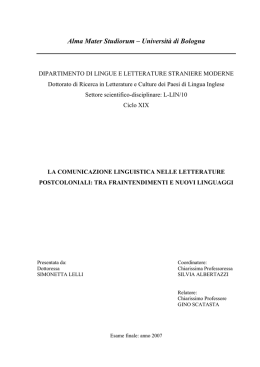 La comunicazione linguistica nelle letterature postcoloniali