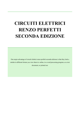 circuiti elettrici renzo perfetti seconda edizione