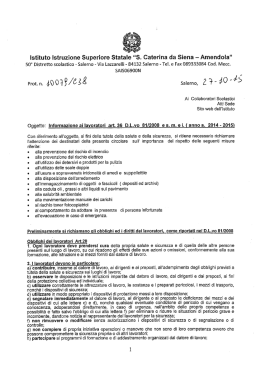 Informativa ai Collaboratori Scolastici - S. Caterina